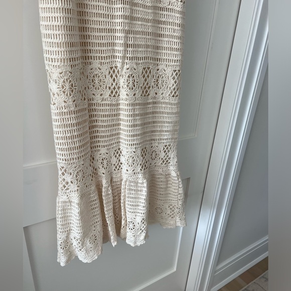 Crochet summer dress in cream color women’s size large - Picture 4 of 8